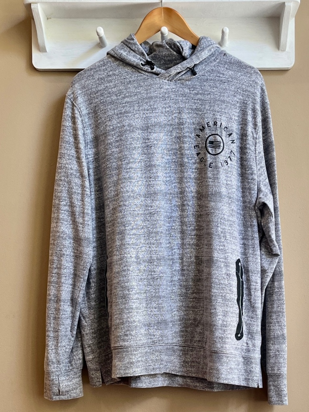 American Eagle Active Flex Space Dye Hoodie Gray Men's Size L